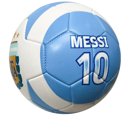 Icon Sports Licensed AFA Messi #10 Soccer Ball – Argentina Light Blue & White Football, Sizes 5, 4 & 2, Premium Recreation Ball for All Ages
