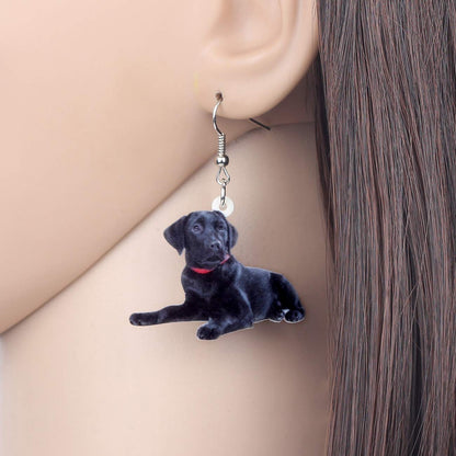 NEWEI Acrylic Sweet Labrador Retriever Dog Dangle Earrings Drop Animal Jewelry For Women Gift Charm Accessories