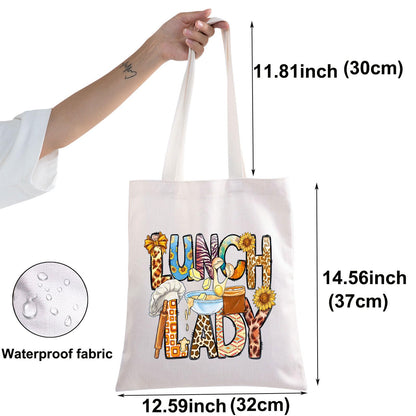 BWWKTOP Lunch Lady Tote Bag Lunch Workers Appreciation Gift Lunch Lady Shoulder Bag Lunch Mom Merch