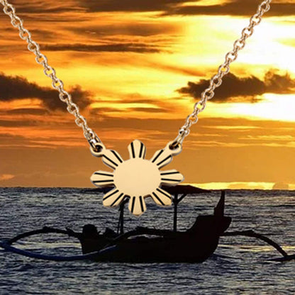 MYOSPARK Philippines Sun Necklace - Star Necklace Philippine Pride Jewelry Gift For Filipino