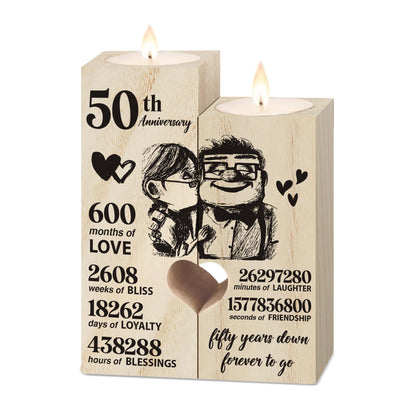 50th Golden Anniversary Wedding Gifts for Wife, Couples Gifts Candlestick,50th Wedding for Wifes from Husband,Golden Anniversary Presents for Wife Women,Fifty Years for Her