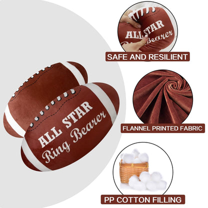 All Star Ring Bearer Gifts, 12 Inch Plush Stuffed Fluffy Football-Thank You Wedding Gift-Will You Be Our Ring Bearer Favor Wedding Party Proposal Accessory