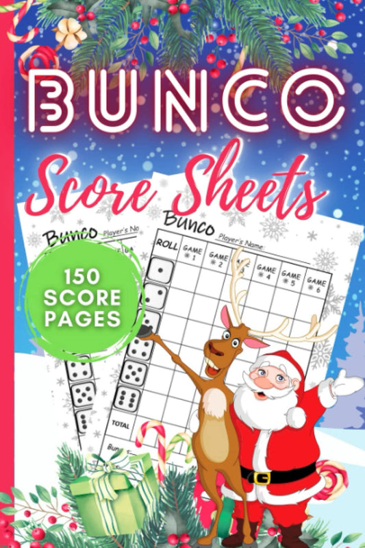 Bunco Score Sheets: 150 Large Print Bunco Game Score Sheets | Bunco Score Pads | Bunco Gift | Bunco Party Supplies