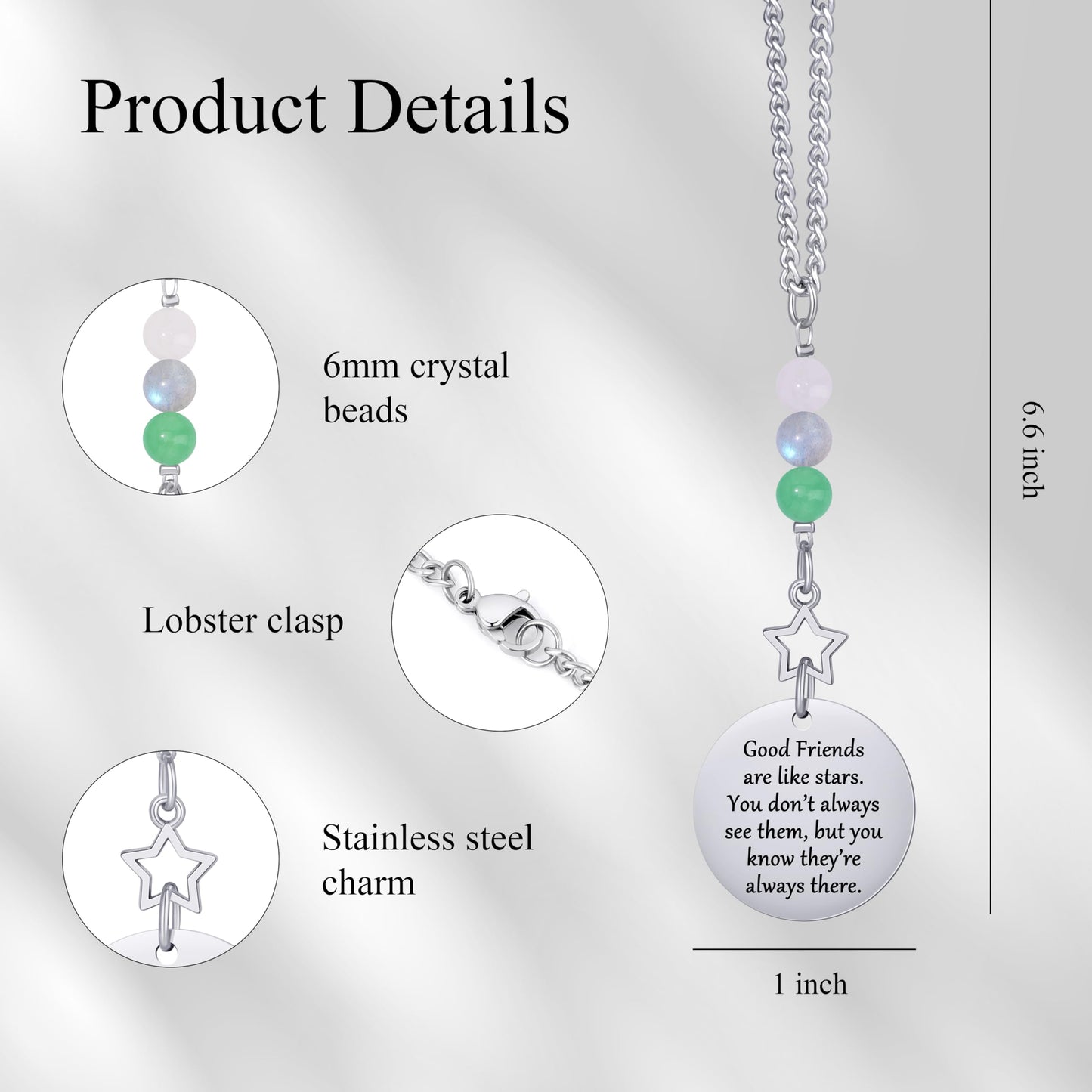 Friendship Gifts for Women, Hanging Car Decor Crystal Protection Best Friend Birthday for Women Friendship Gift for Bestie Best Friend BFF Sister Rear View Mirror Accessories
