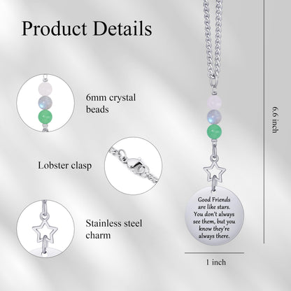 Friendship Gifts for Women, Hanging Car Decor Crystal Protection Best Friend Birthday for Women Friendship Gift for Bestie Best Friend BFF Sister Rear View Mirror Accessories