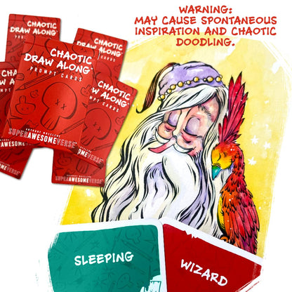 110 Drawing Prompt Cards, Creative Sketch Game with 105 Unique Prompts and 5 Blank Cards for Artists, Families, Classrooms and Party Games
