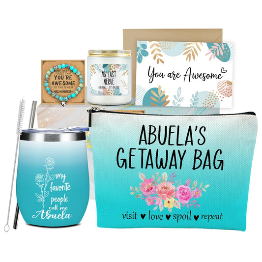 Abuela Grandma Gifts, Grandma Birthday Gifts, Funny Christmas Thank You Abuela Gift from Granddaughter for Women Female Grandmother Grandmom Nana Mimi Grammy Mothers Day Appreciation Gift Basket Set