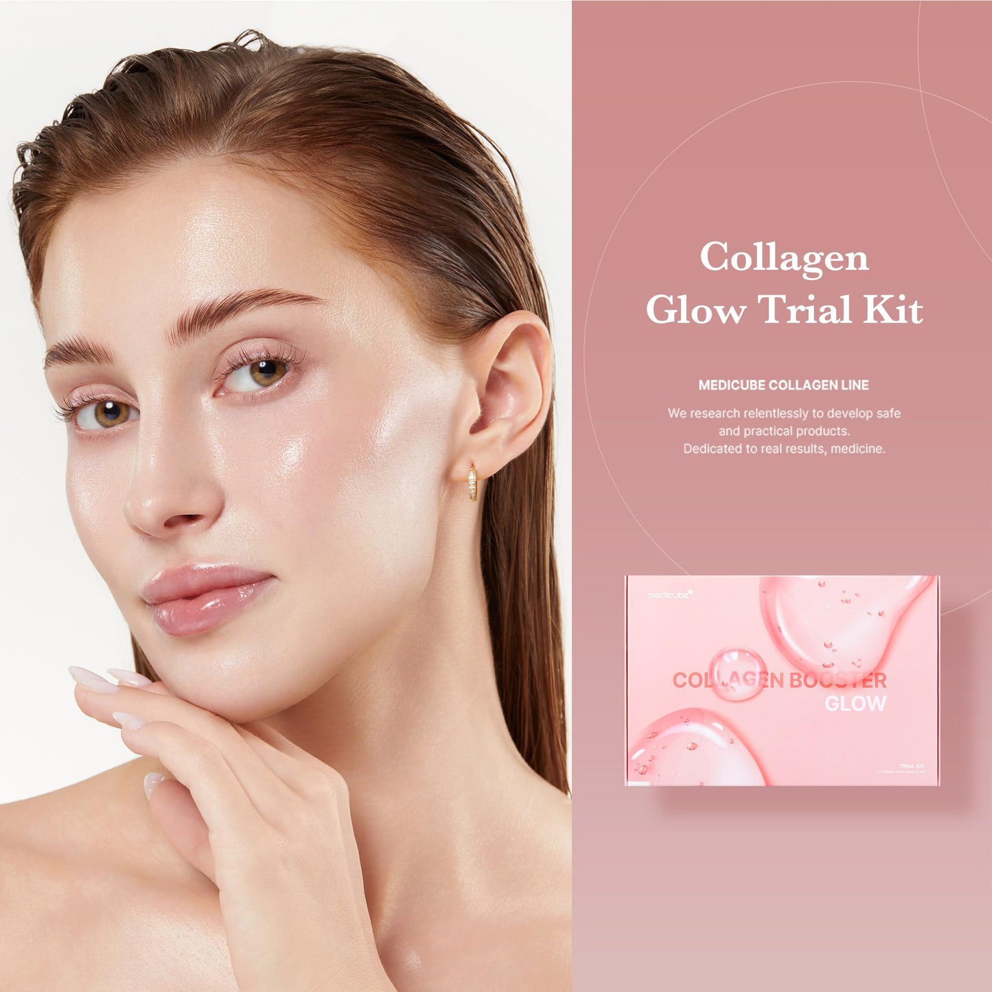 medicube Glass Skin Collagen Trial Kit | Korean Skincare Set and Kit | Gifts for women | 4-Step Skincare Set for glowy skin | Travel Size