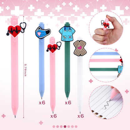 Eaasty 24 Set CNA Appreciation Gifts Colorful Graduation Gifts Including Spiral Notebook Funny Ballpoint Pens for CNA Week Nurse Day Graduation Doctor Party Gift Supplies, 3.5 x 5.5 in