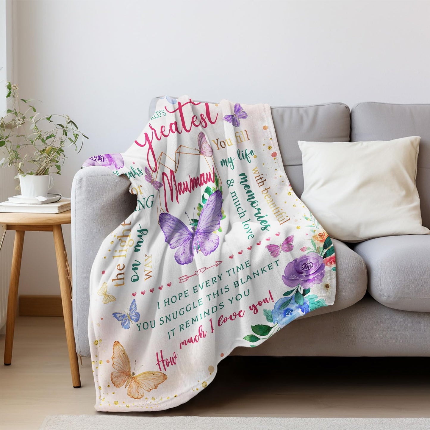 Mothers Day Mawmaw Gifts Blanket 60"x 50", Birthday Gift for Mawmaw, Maw Maw Gifts for Mother's Day/Birthday, Best Mawmaw Ever Presents, Mawmaw Presents for Grandma from Grandkids