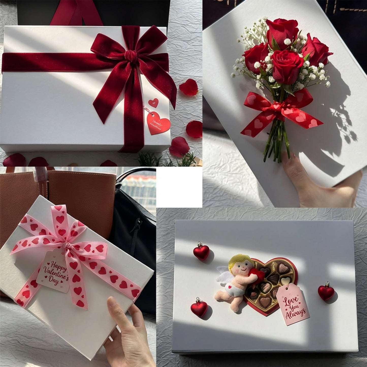 White Magnetic Gift Box 9x6.7x2.75 Inches, Rigid Collapsible Gift Boxes with Lids for Presents, Bridesmaid Proposal Box, Graduation, Wedding, Birthday Gift Packaging