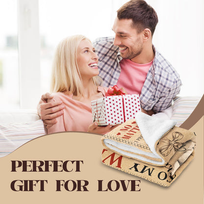 Wife Birthday Gifts from Husband Ideas - Happy Wedding Anniversary Romantic Gifts for Women - I Love You Gift for Her - Mothers Day Birthday Presents for Her - to My Wife Blanket 50"x60"