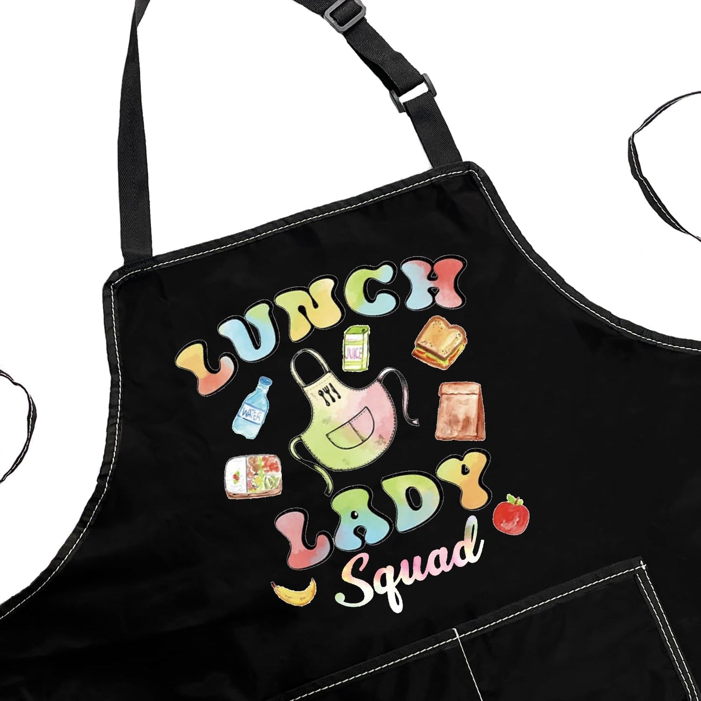 POFULL School Chef Gift Lunch Lady Squad Apron Cafeteria Worker Gift School Lunch Team Gift