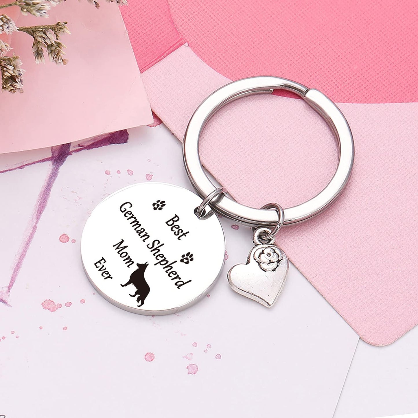 NOTHERS RSZOTW German Shepherd Keychain - German Shepherd Dog Mom Gifts - Dog Keychain