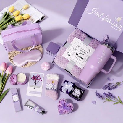Birthday Gift for Women, Luxury Self Care Spa Gift Basket with Blanket for Mom, Wife, Sister, Friend, Girlfriend, Grandmother, Get Well Soon & Christmas gift for Her