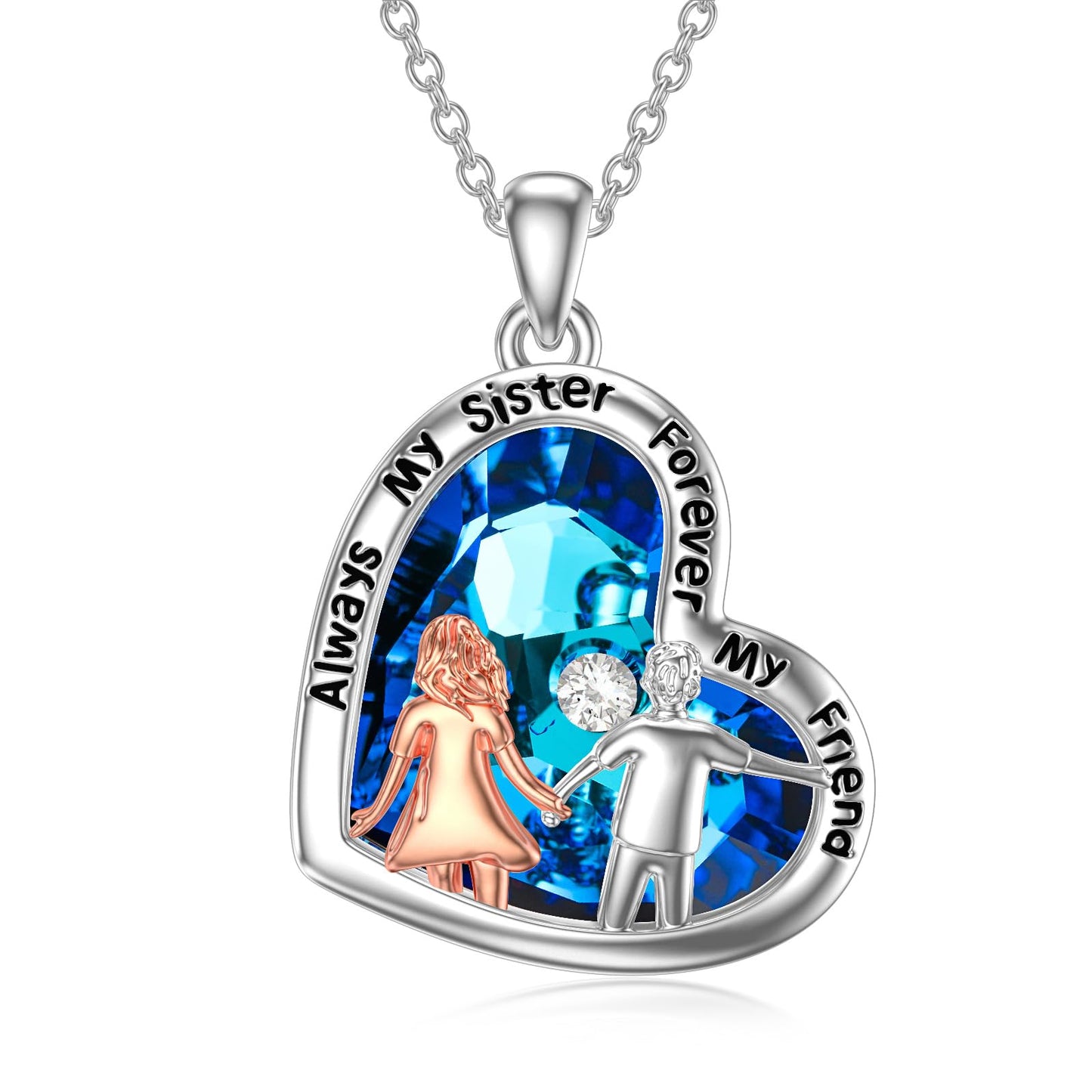WINNICACA Gifts for Sister from Brother/Sisters Sterling Silver Sister Necklace Graduation Birthday Gifts for Sisters