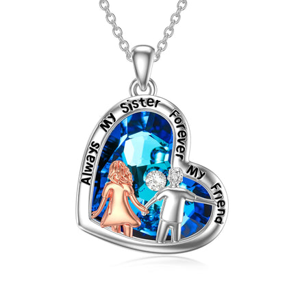 WINNICACA Gifts for Sister from Brother/Sisters Sterling Silver Sister Necklace Graduation Birthday Gifts for Sisters