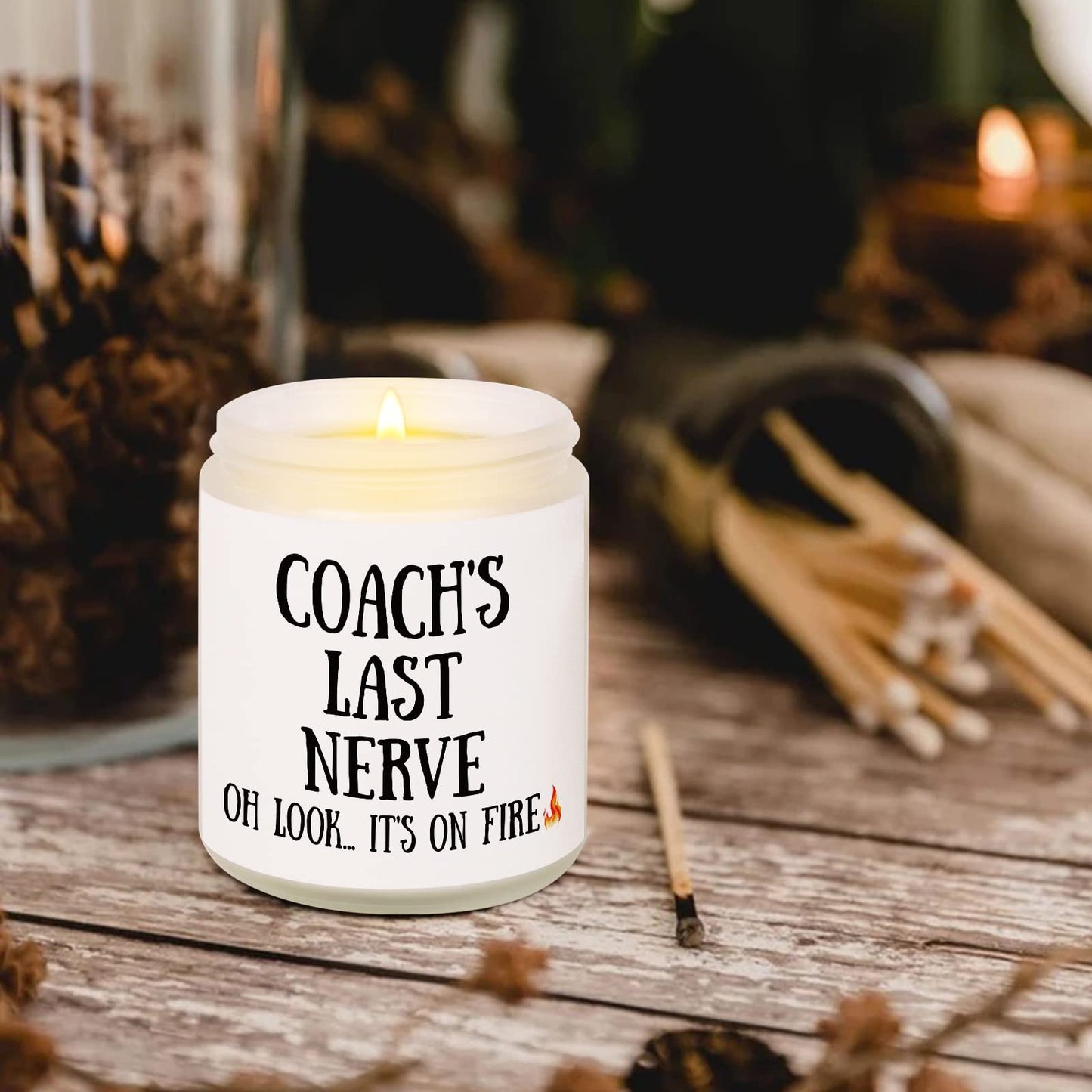 Niyewsor Soccer Coach Gifts, Lavender Scented Soy Wax Candle, Best Coach Gifts from Basketball/Baseball Team, Thank You Gift for Fitness/Athletic/Personal Trainer, Handmade, 7oz