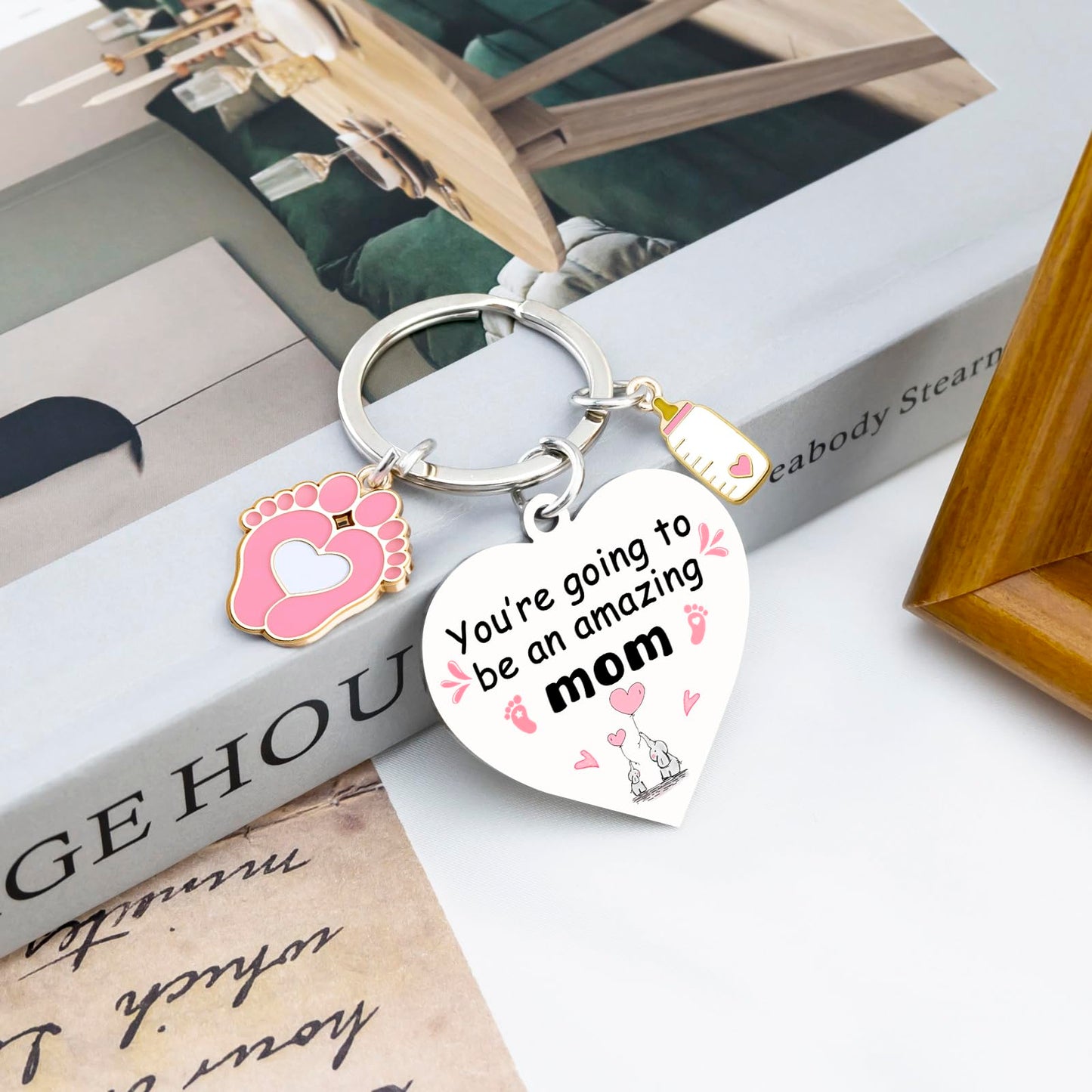 First Mothers Day Keychain Gift For New Mom Pregnancy Gifts For Expecting Mom Pregnant Women First Mama Pregnant Friends Pregnancy Postpartum Gift New Mom Gifts Mothers Day Gift For Wife Key Ring