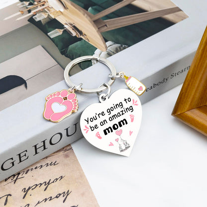 First Mothers Day Keychain Gift For New Mom Pregnancy Gifts For Expecting Mom Pregnant Women First Mama Pregnant Friends Pregnancy Postpartum Gift New Mom Gifts Mothers Day Gift For Wife Key Ring