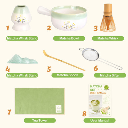 Matcha Whisk Set, Matcha Set Home and Kitchen, Matcha Kit Handled Matcha Bowl Tea Set, Christmas Gifts for Women Mom, Kitchen Decor And Accessories, Matcha Sifter Tea Cup Set Christmas Kitchen Decor