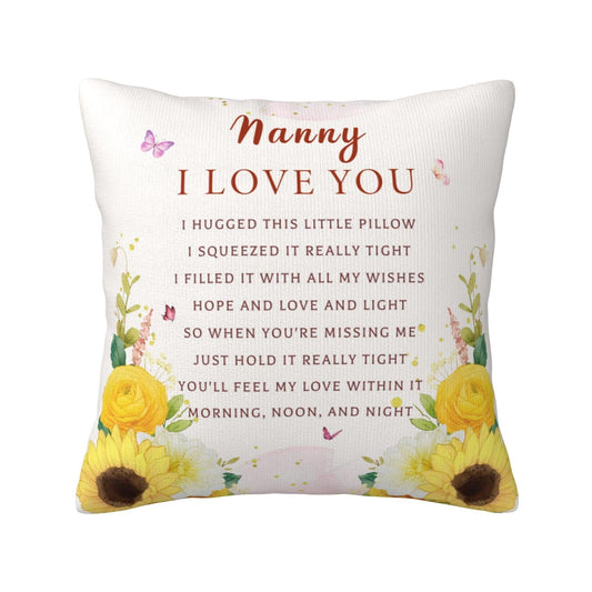 Nanny Gifts for Grandma, Birthday Gifts for Nanny from Grandchildren, Best Nanny Ever Gifts, Nanny Birthday Gifts, Grandma Gifts for Nannie from Grandkids Throw Pillow Cover 18X18 Inches