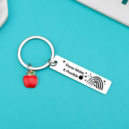 Paraprofessional Gifts Para Teacher Appreciation Gifts Paras Make It Possible Keychain for Teaching Assistant Paraeducator Gift Christmas Birthday Back to School End of Year Gift