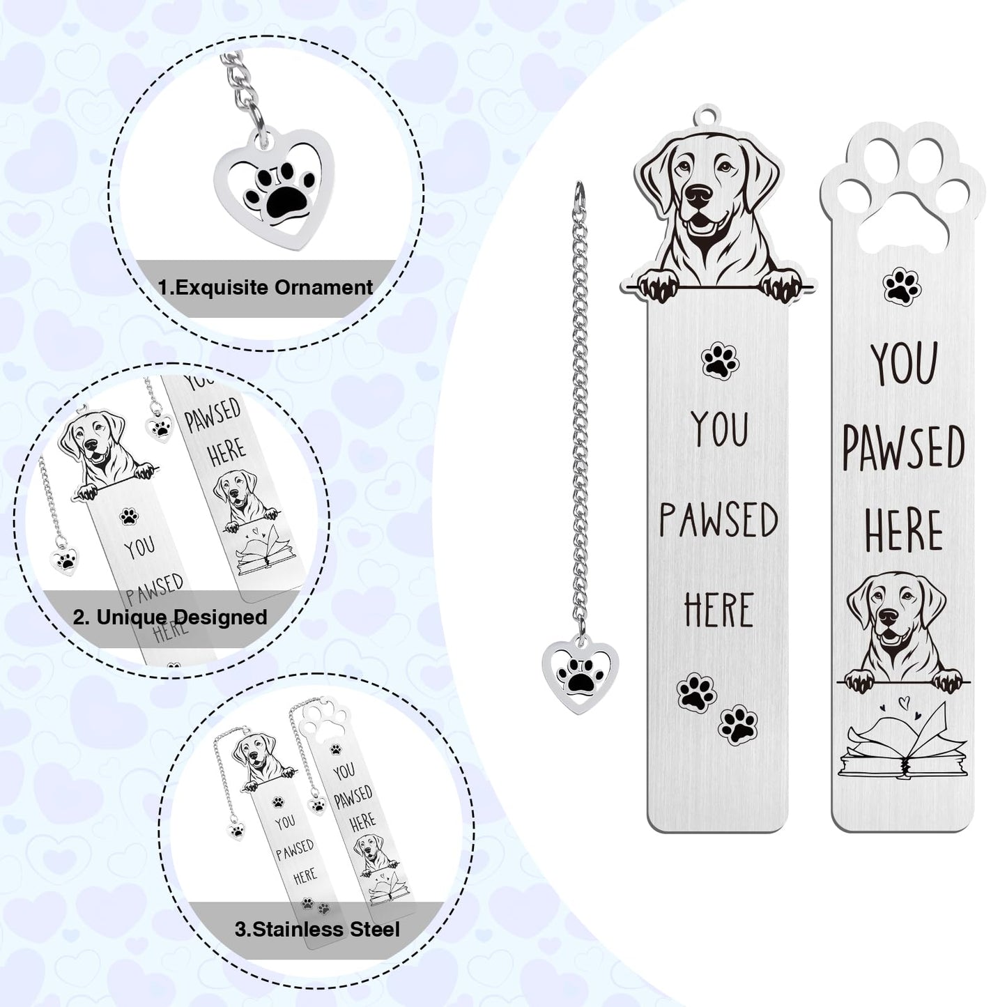 Labrador Funny Dog Bookmark Gift - Shejdgart 2PCS Funny Bookmark for Labrador Retriever Lovers Unique Dog Mom Book Mark Birthday Gifts for Puppy Lovers Bookworm Nerd Women Friends Pet Owners Coworker