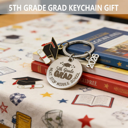 5TH Grade Graduation Gift, 5TH Grade Graduation Keychains, 5TH Grade Graduation Decorations Party Supplies Class of 2026, Last Day of Elementary School Grad Gifts for Girls Boys Party Favors