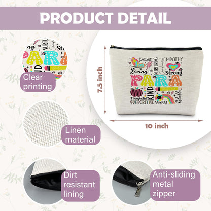 Paraprofessional Appreciation Gifts, Paraprofessional Makeup Bag, Paraprofessional Makeup Cosmetic Pouch