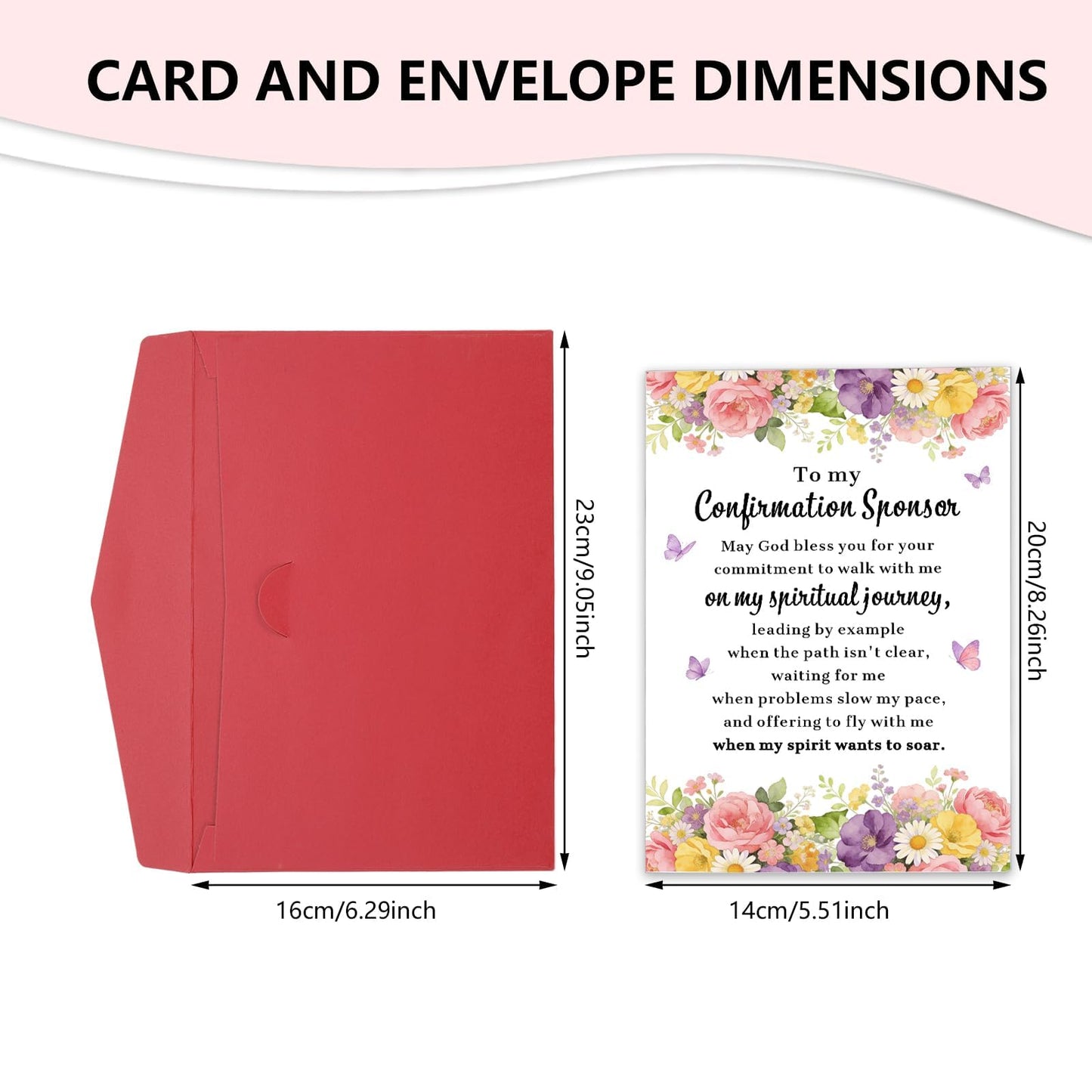 Confirmation Sponsor Card, Confirmation Sponsor Gifts for Women Godmother, Christian Thank You Card from Godchild Girls, Catholic Appreciation Cards for Sponsors Spiritual Mentor