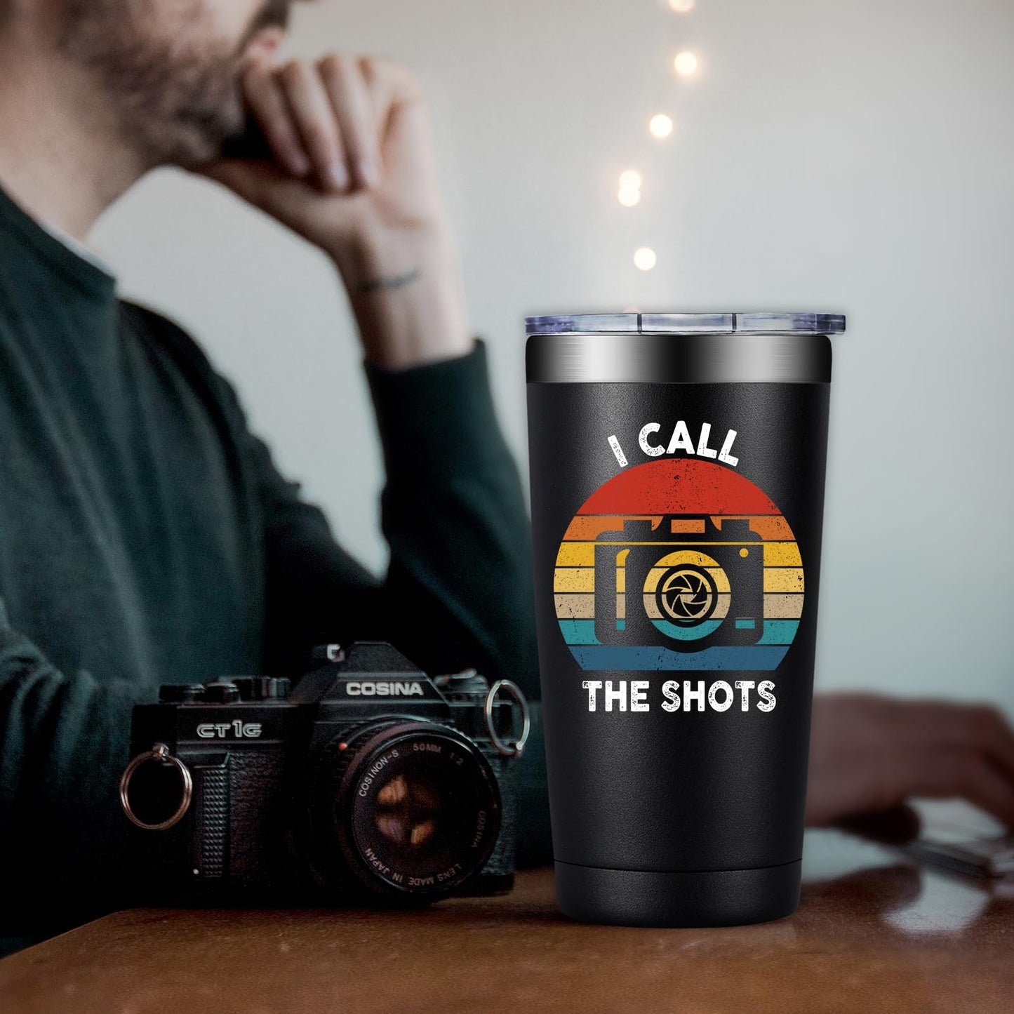 SpenMeta Photographer Gifts for Men Women - Photography Gifts for Photographers - Christmas Birthday Gift for Photography Camera Lovers - 20oz I Call The Shots Tumbler Cup