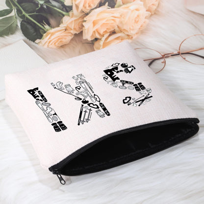 POFULL Winter Sport Gift Skiing Cosmetic Bag For Ski Lover Snow Skiing Gift (SKI Cosmetic Bag)