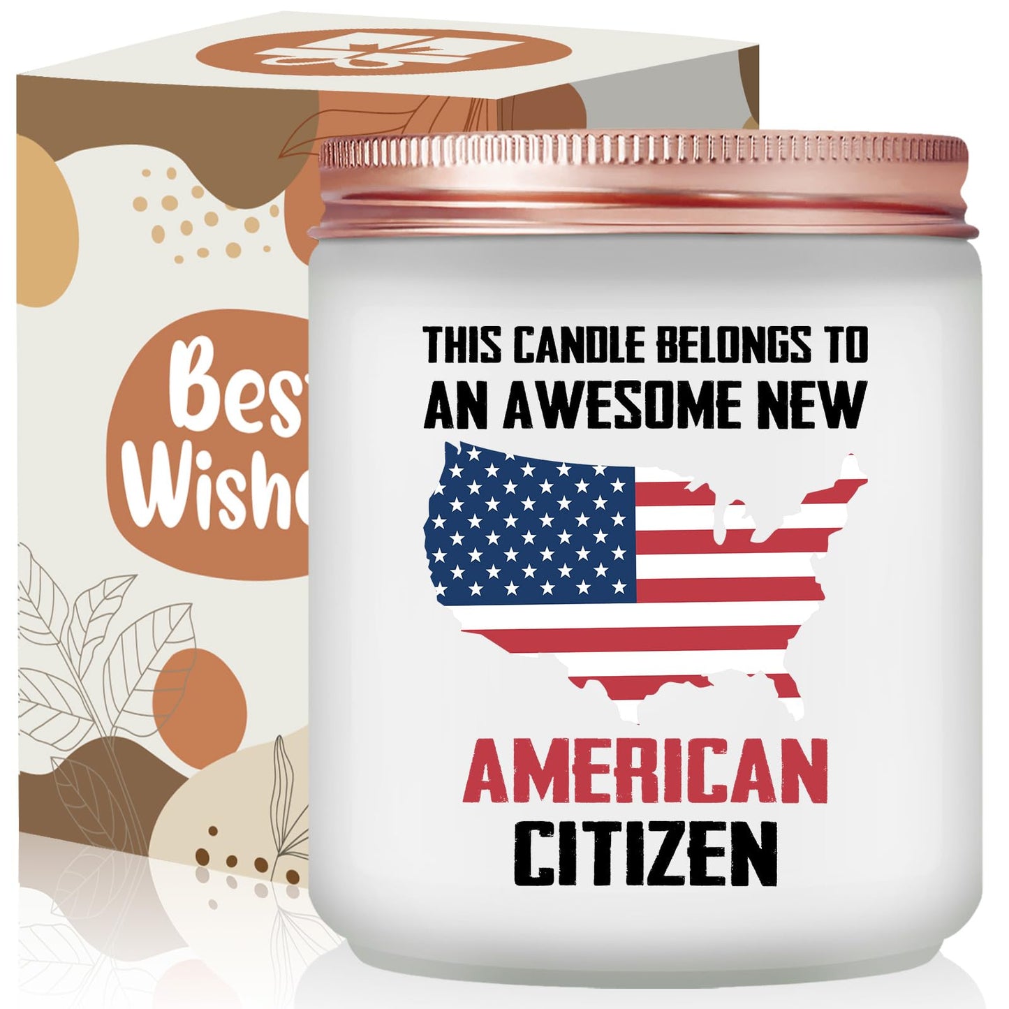 New American Citizenship Gifts - Congratulations New American Citizen Present - Cool US Flag Candle Gifts for 2025 US Citizenship, Women, Men, Friends, Family
