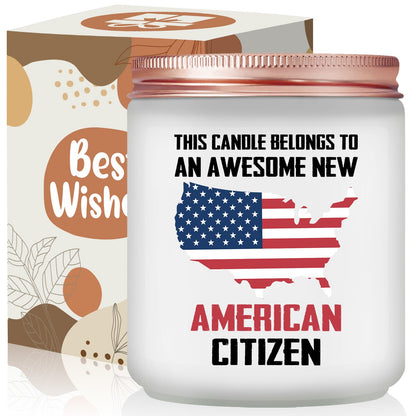 New American Citizenship Gifts - Congratulations New American Citizen Present - Cool US Flag Candle Gifts for 2025 US Citizenship, Women, Men, Friends, Family