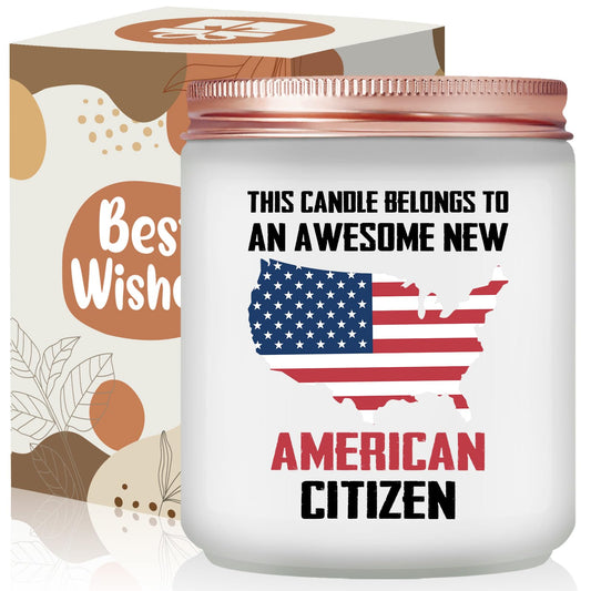 New American Citizenship Gifts - Congratulations New American Citizen Present - Cool US Flag Candle Gifts for 2025 US Citizenship, Women, Men, Friends, Family