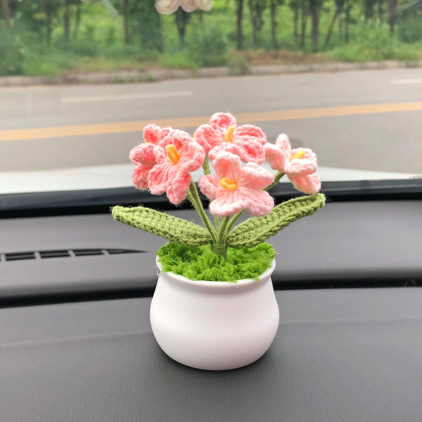 Joekaran Crochet Flowers Cute Flower for Her, Graduation Birthday Gifts for Women and Teacher, Mother, Coworkers, Valentines, Christmas, Desk Decor,Home Office Decoration(Pink Gradient Myosotis)