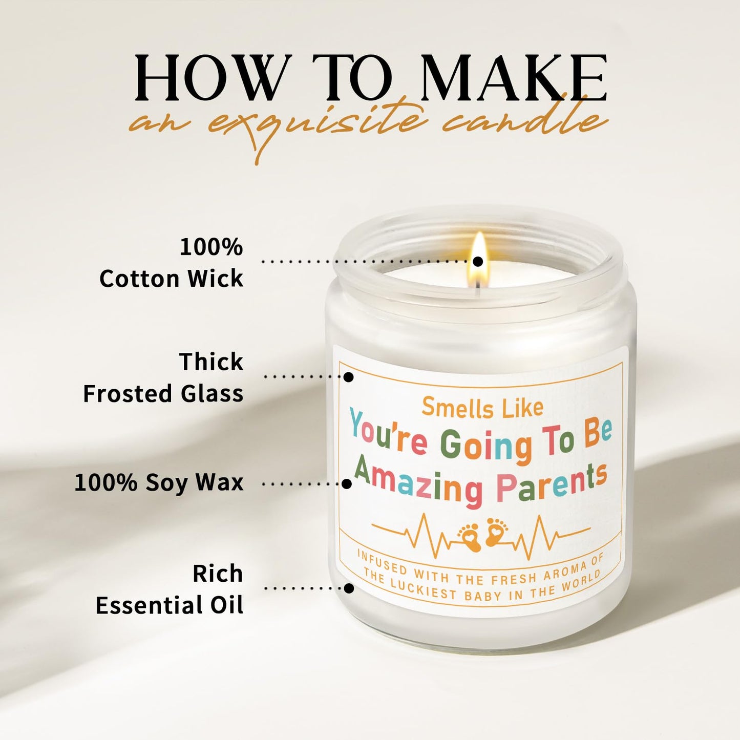 AceThrills Gender Reveal Gifts, New Parents Gift for Couples, Pregnancy Gifts for First Time New Mom Dad Gift - Lavender Scented Candle