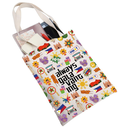 G2TUP Filipino Tote Bag Philippines Travel Bag Philippines Souvenir Gifts Filipinos Shoulder Bag Always Galavanting Gift