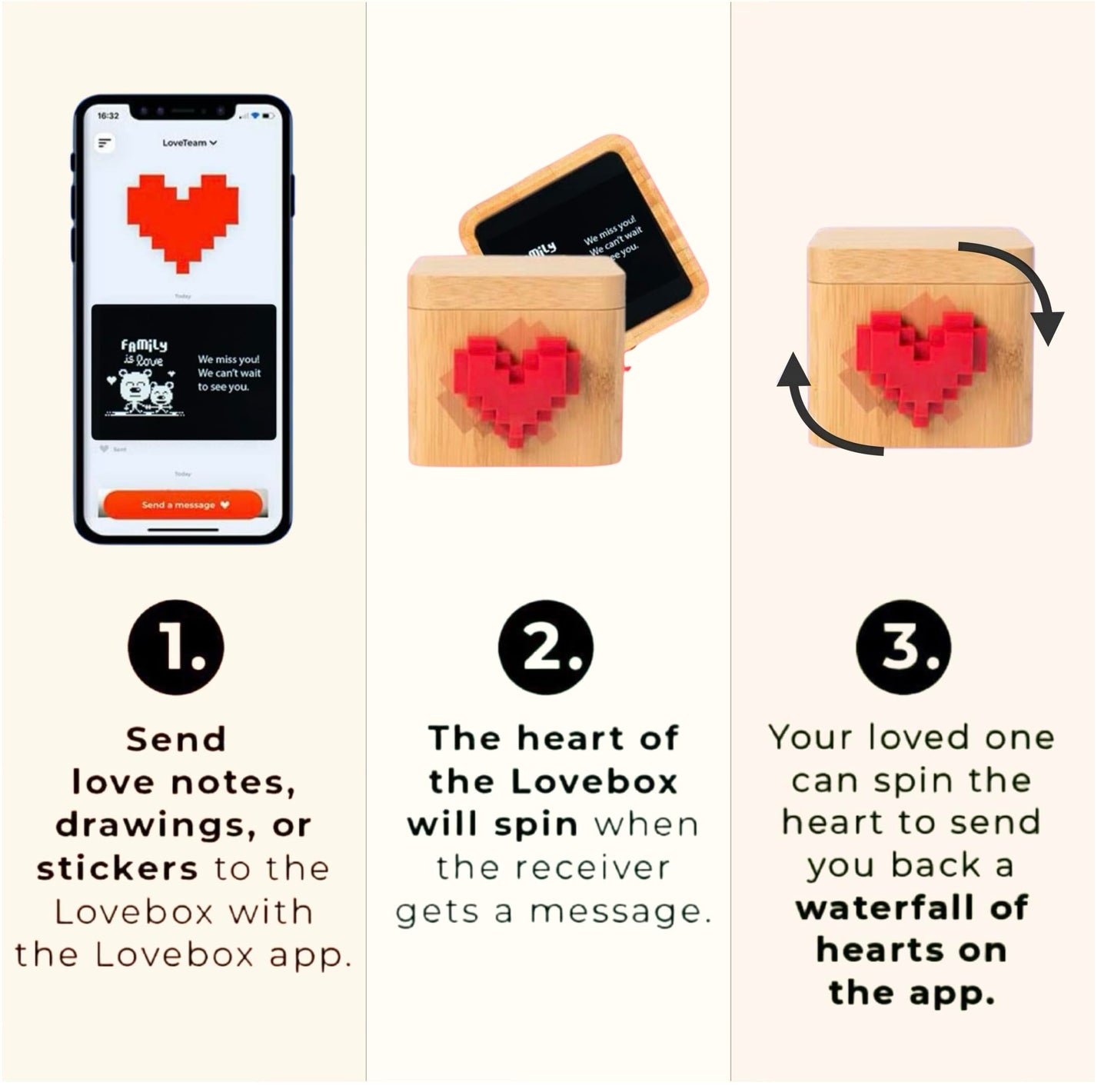 Lovebox Black & White | Love Note Messenger | Meaningful for Mom, Dad, Wife, Husband, Grandma, Grandpa, Couple Gift, Long Distance Relationship Gift