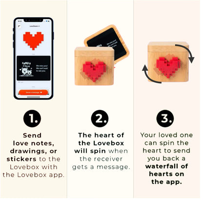 Lovebox Black & White | Love Note Messenger | Meaningful for Mom, Dad, Wife, Husband, Grandma, Grandpa, Couple Gift, Long Distance Relationship Gift