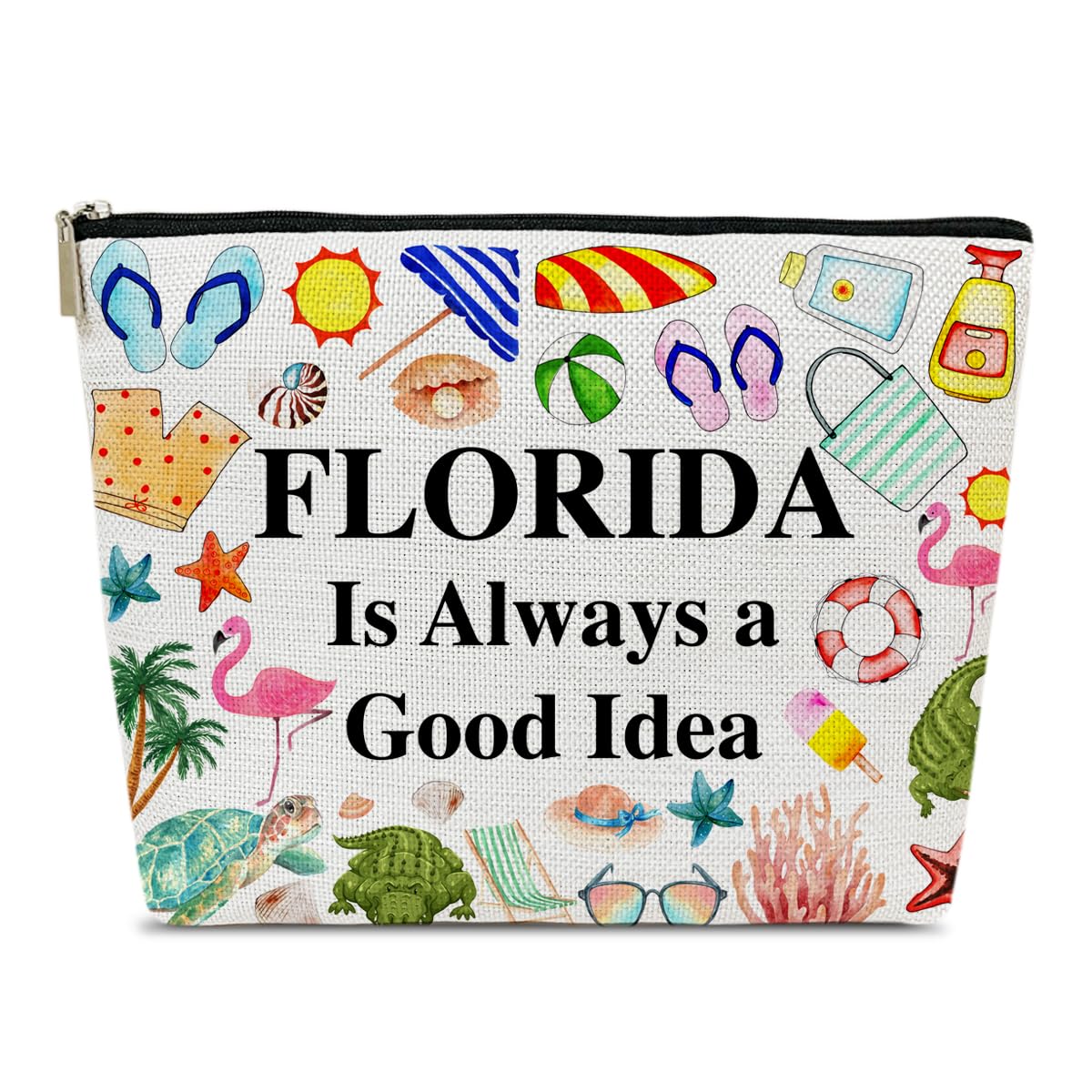Florida Travel Makeup Bag, Florida Girl Gift, Travel Vacation Gift Pouch, Trip Souvenirs, Travelling Lover Cosmetic Bag for Purse