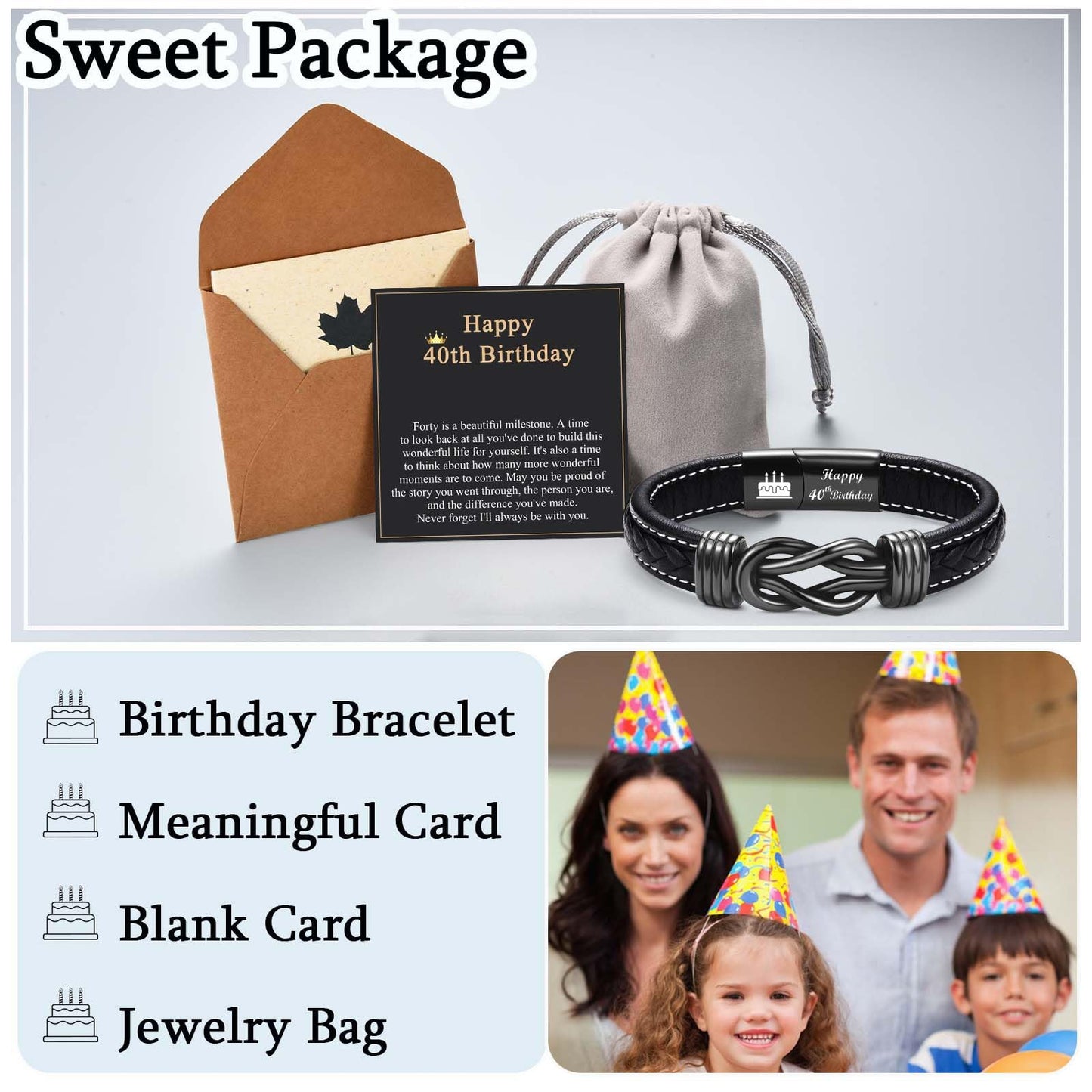 13th 16th 17th 18th 21st Birthday Gifts for Boys Him Male, Happy Birthday Leather Bracelet Gifts for 13 16 18 21 Year Old Boy Male Man Son Grandson Nephew Brother Friend with Sweet Birthday Card