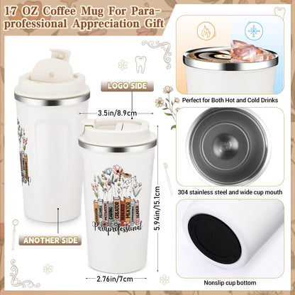 Pickmesh 3 Pcs Paraprofessional Appreciation Gifts Set Paras Gift 17 oz Coffee Tumbler A5 Leather Notebook Journal Pen for Teacher Assistant Administrative Professional Day