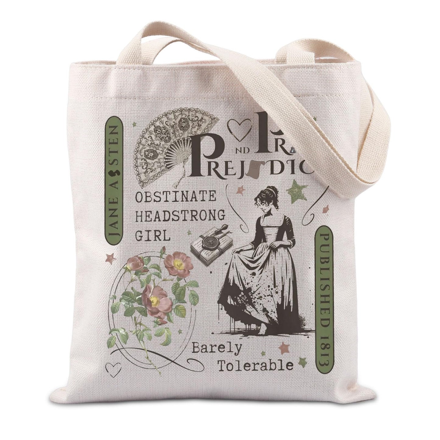 TIIMG Regency Book Lover Gift Bookworm Gift Novels Readers Book Club Bookish Tote Bag (pridejane)