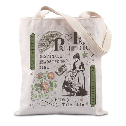 TIIMG Regency Book Lover Gift Bookworm Gift Novels Readers Book Club Bookish Tote Bag (pridejane)