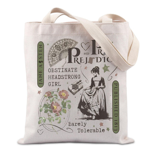 TIIMG Regency Book Lover Gift Bookworm Gift Novels Readers Book Club Bookish Tote Bag (pridejane)