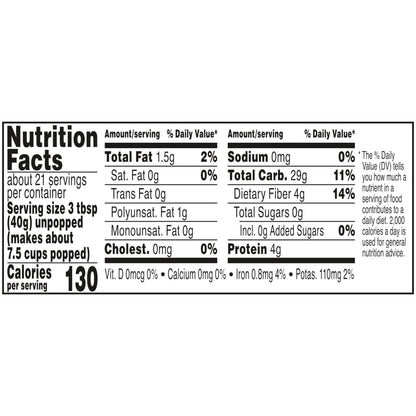 Orville Redenbacher's Gourmet Popcorn Kernels, Original Yellow, 4g Fiber Per Serving, 30 oz.