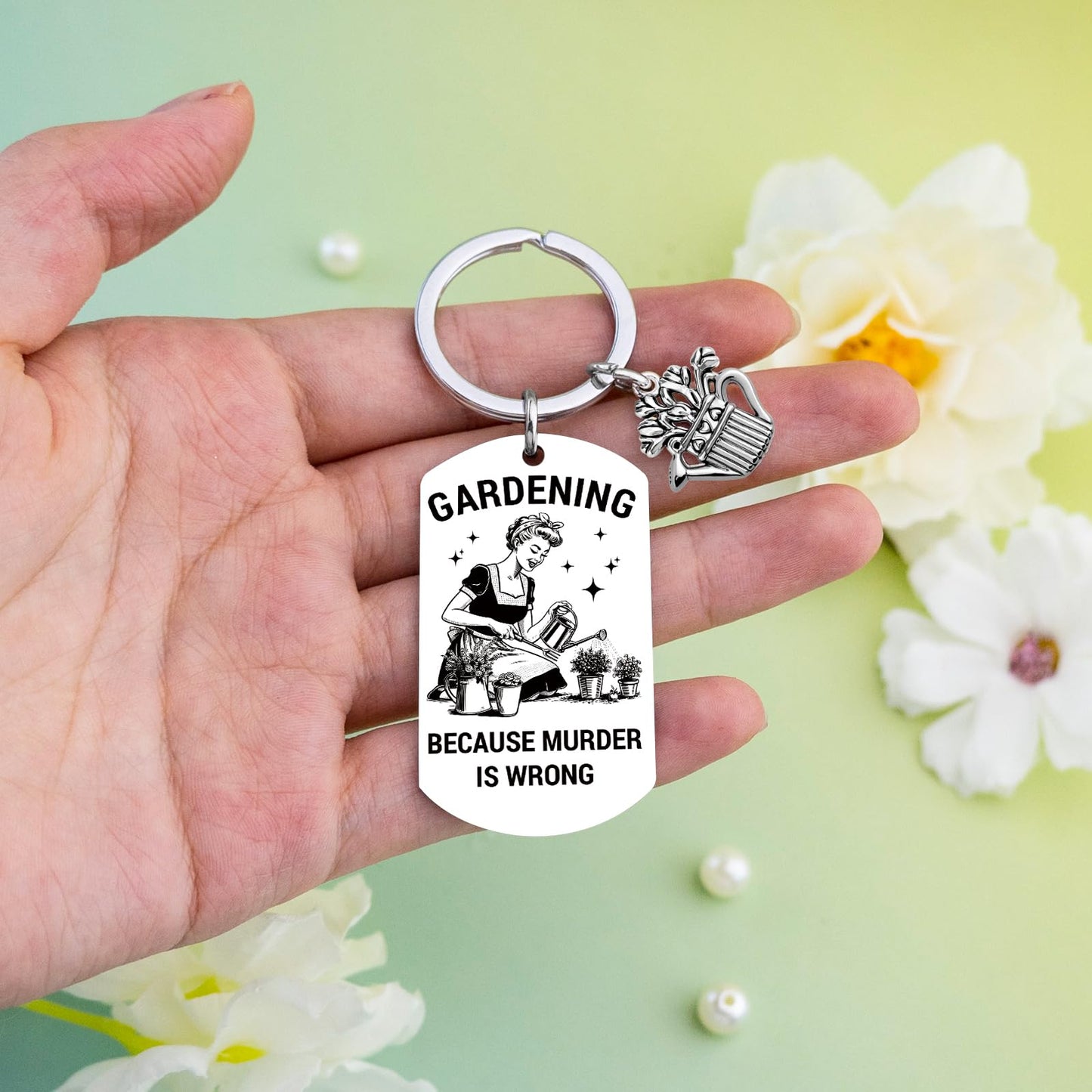 Funny Gardening Gifts for Women Unique Garden Decor Accessories Weird Stuff Birthday Christmas Retirements Gifts for Mom Nana Garden Keychain for Gardeners