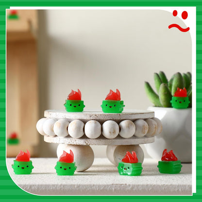 Simgoing 50 Pcs Mini Resin Dumpster Figurines Luminous Mini Dumpster Trash Shape Funny Employee Appreciation Gift Bulk Valentines Emotional Desk Accessories for Staff Teacher Coworker (Green)